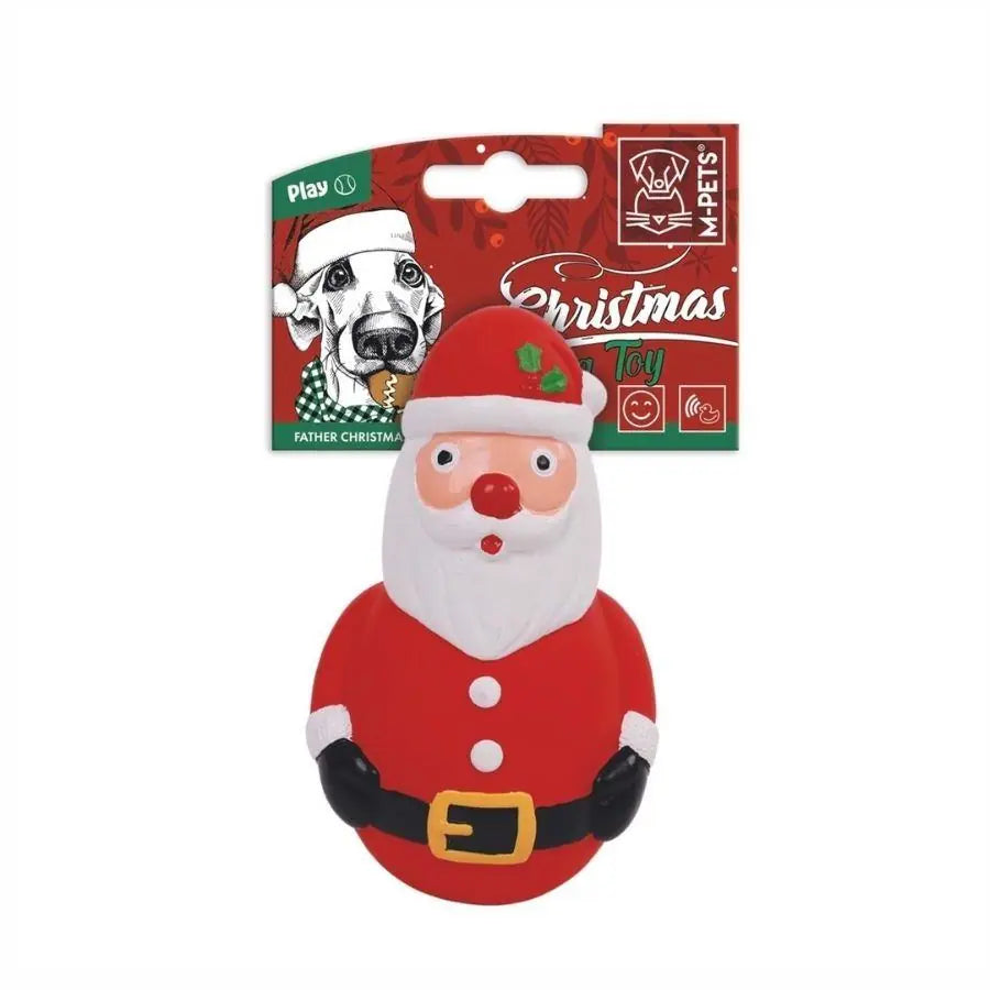 M-Pets Santa Claus Latex Dog Toy for Small Breeds 7 cm