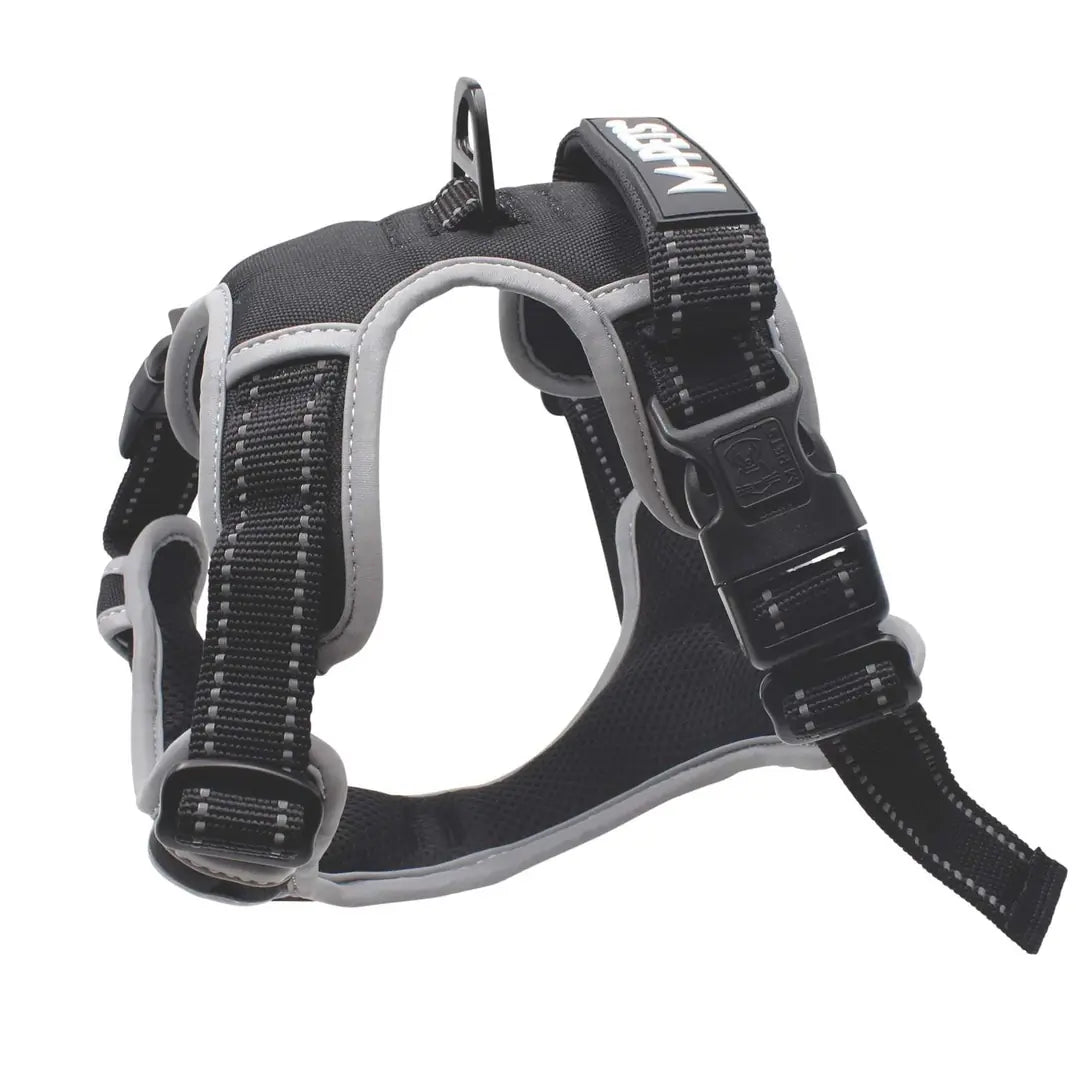 M-Pets Hiking Reflective Soft Dog Harness Black Large