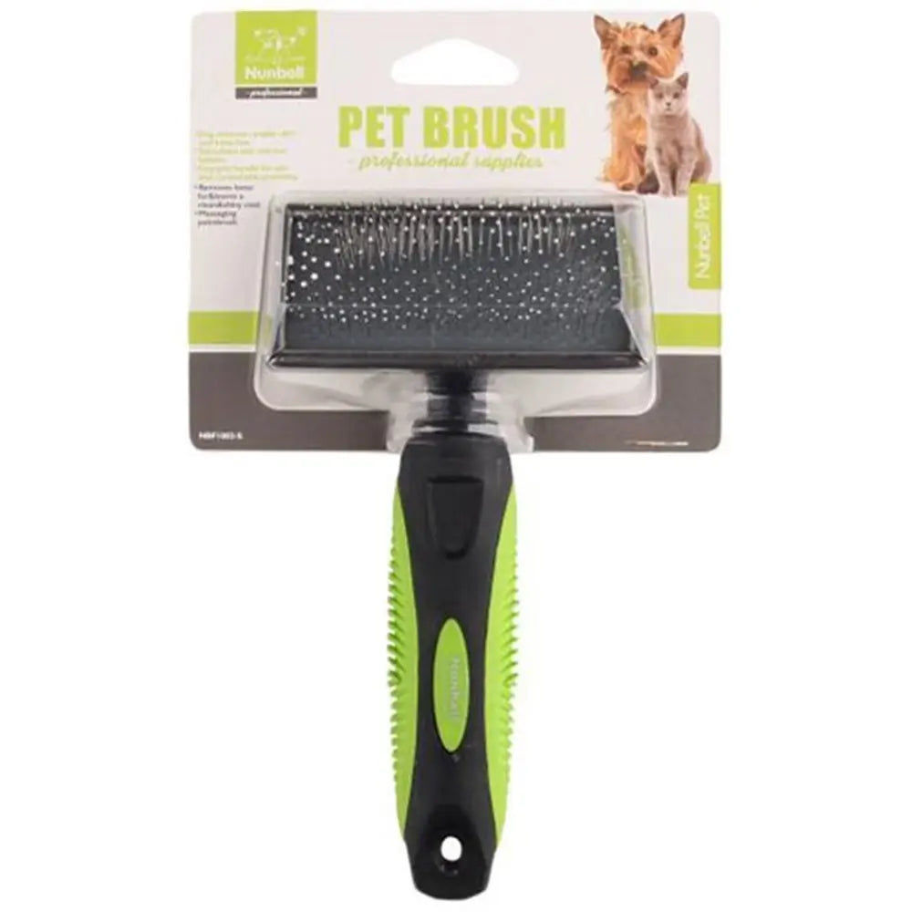 Nunbell Small Pet Brush with Fine Bead-Tipped Bristles