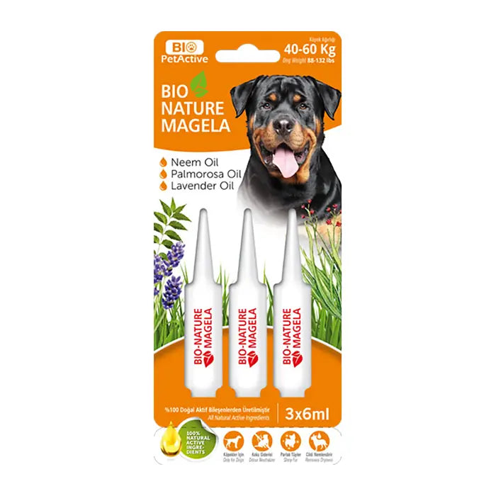 Bio Pet Active Dog Coat & Skin Care Drops for Large Dogs 3x6ml
