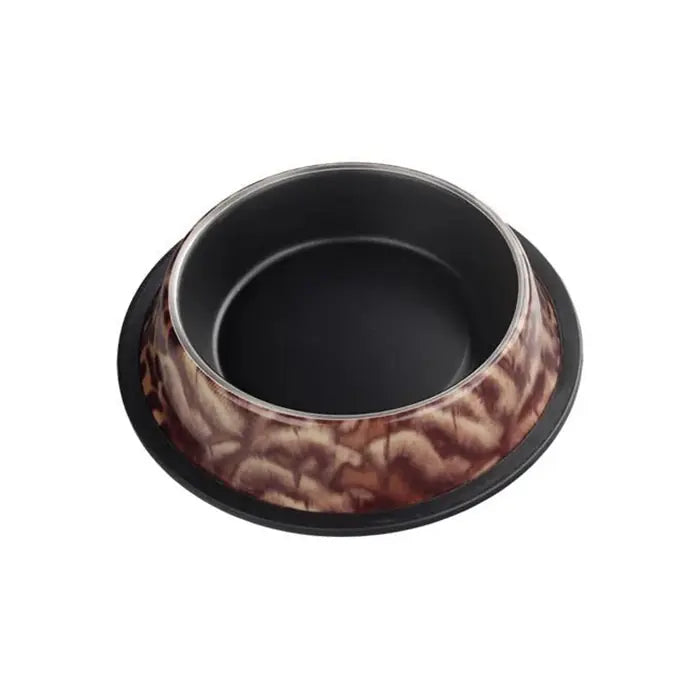 Oripet Leopard Print Stainless Steel Pet Bowl 8 oz