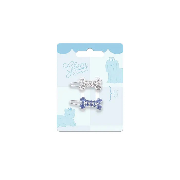 M-Pets Glam Blue & White Dog Hair Clip Accessory
