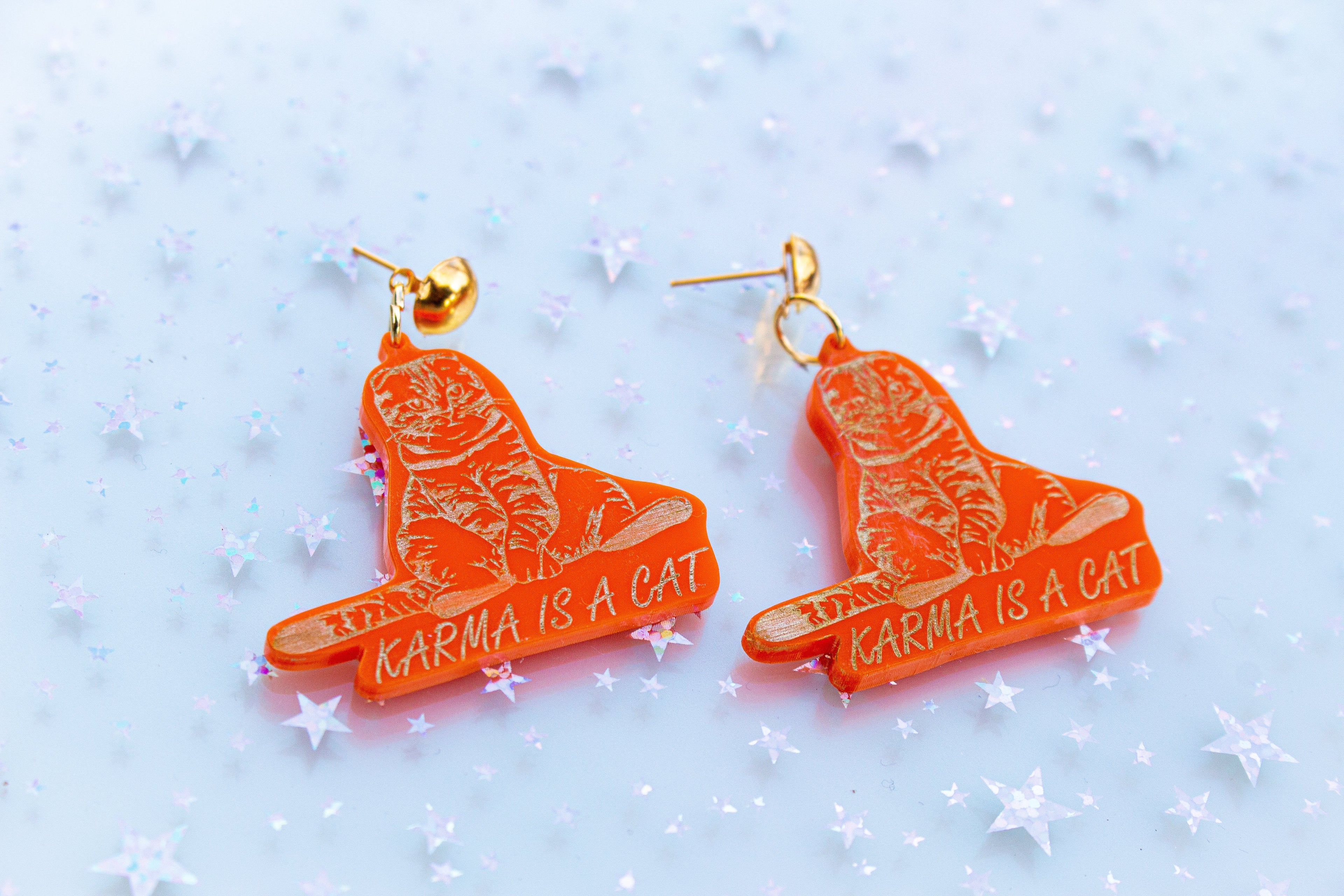 Karma is a Cat Earrings