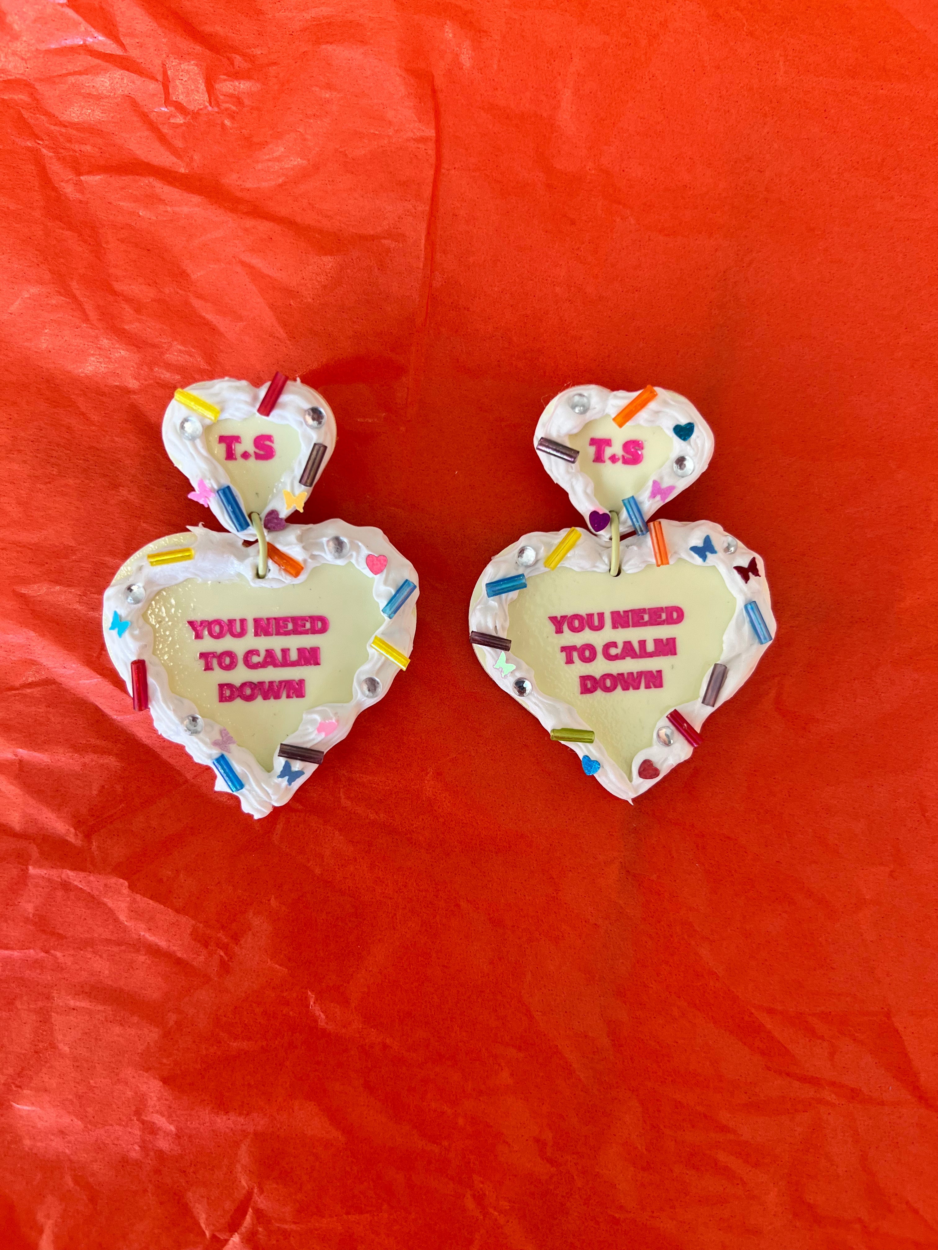 You Need To Calm Down Cake Earrings