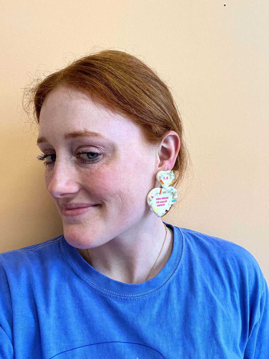 You Need To Calm Down Cake Earrings