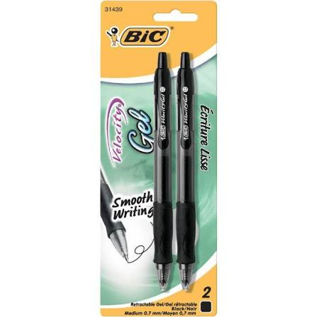 BiC® Velocity Black Gel Pen, 6 x 2-Pack