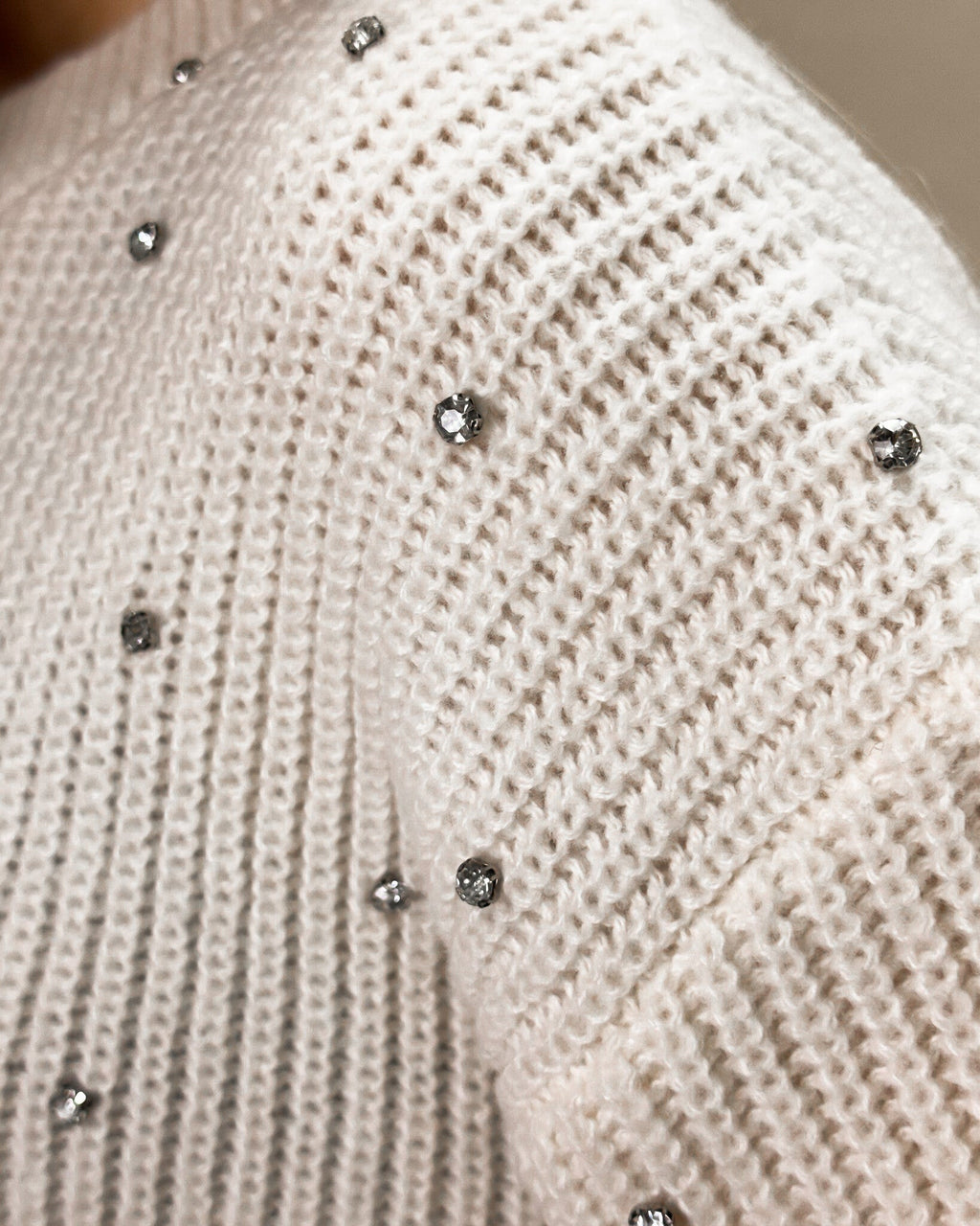 Rhinestone Crew Neck Sweater