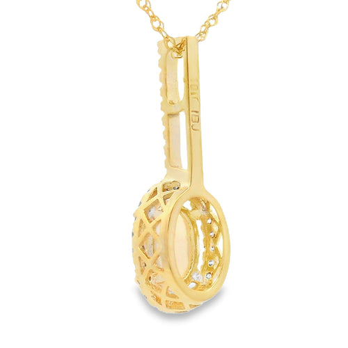 .10ct Opal Diamond Fashion Pendants 10KT Yellow Gold