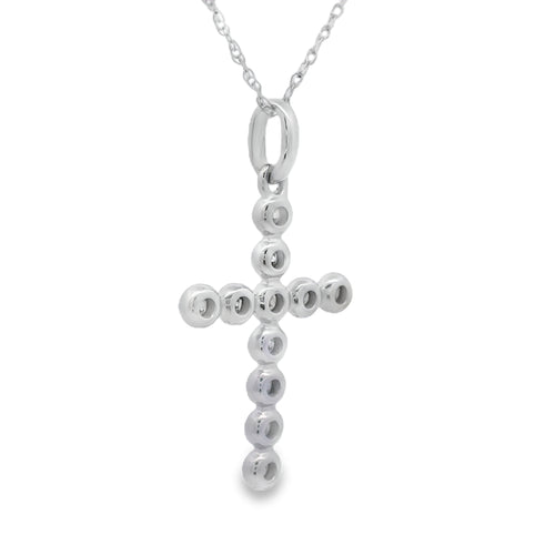 .12ct Diamond Cross Religious Pendant 14KT White Gold