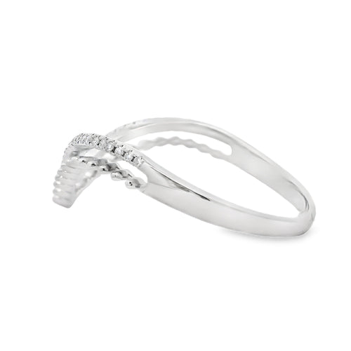 .09ct Diamond Fashion band rings 10KT White Gold