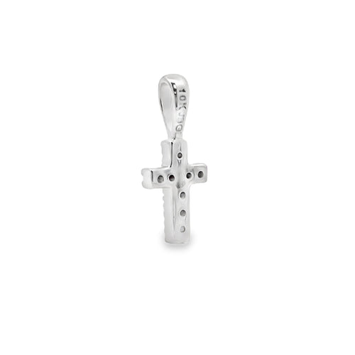.03ct Diamond Cross Religious Pendant 10KT White Gold