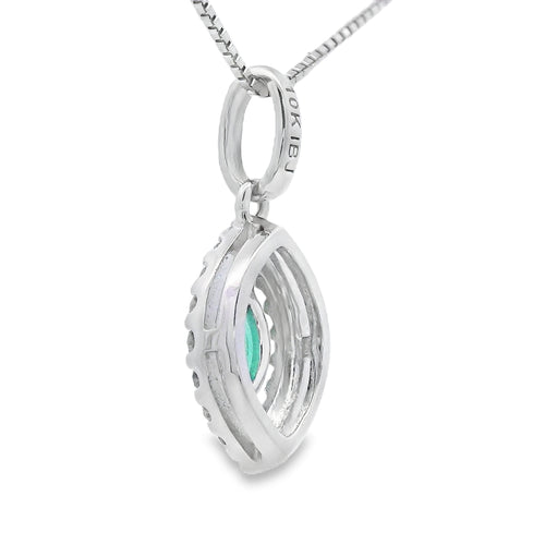 .21ct Emerald Diamond Fashion Pendants 10KT White Gold