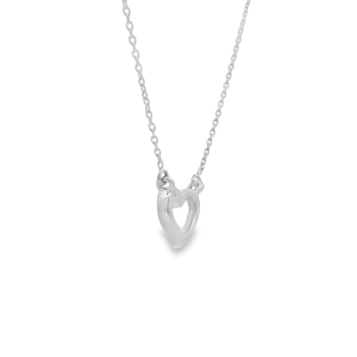 .03ct Diamond Heart Love Pendant 14KT White Gold