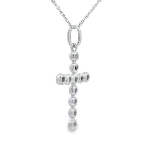 .15ct Diamond Cross Religious Pendant 14KT White Gold