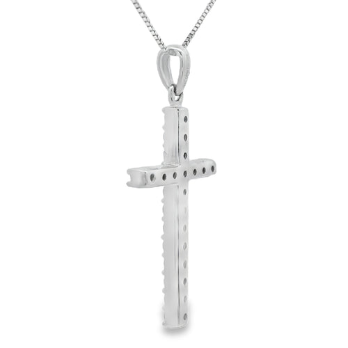 .25ct Diamond Cross Religious Pendant 14KT White Gold