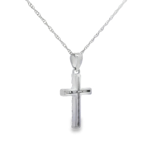 .11ct Diamond Cross Religious Pendant 14KT White Gold