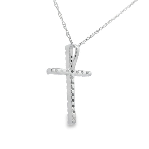 .11ct Diamond Cross Religious Pendant 14KT White Gold