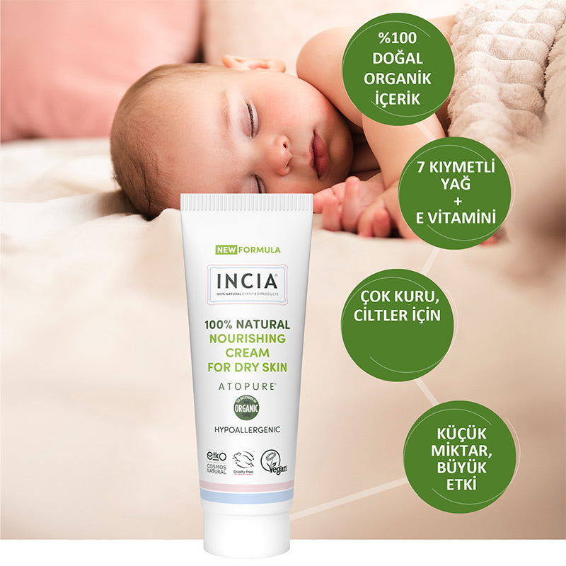 Incia 100% Natural Gel Cream for Dry Skin 60 ml