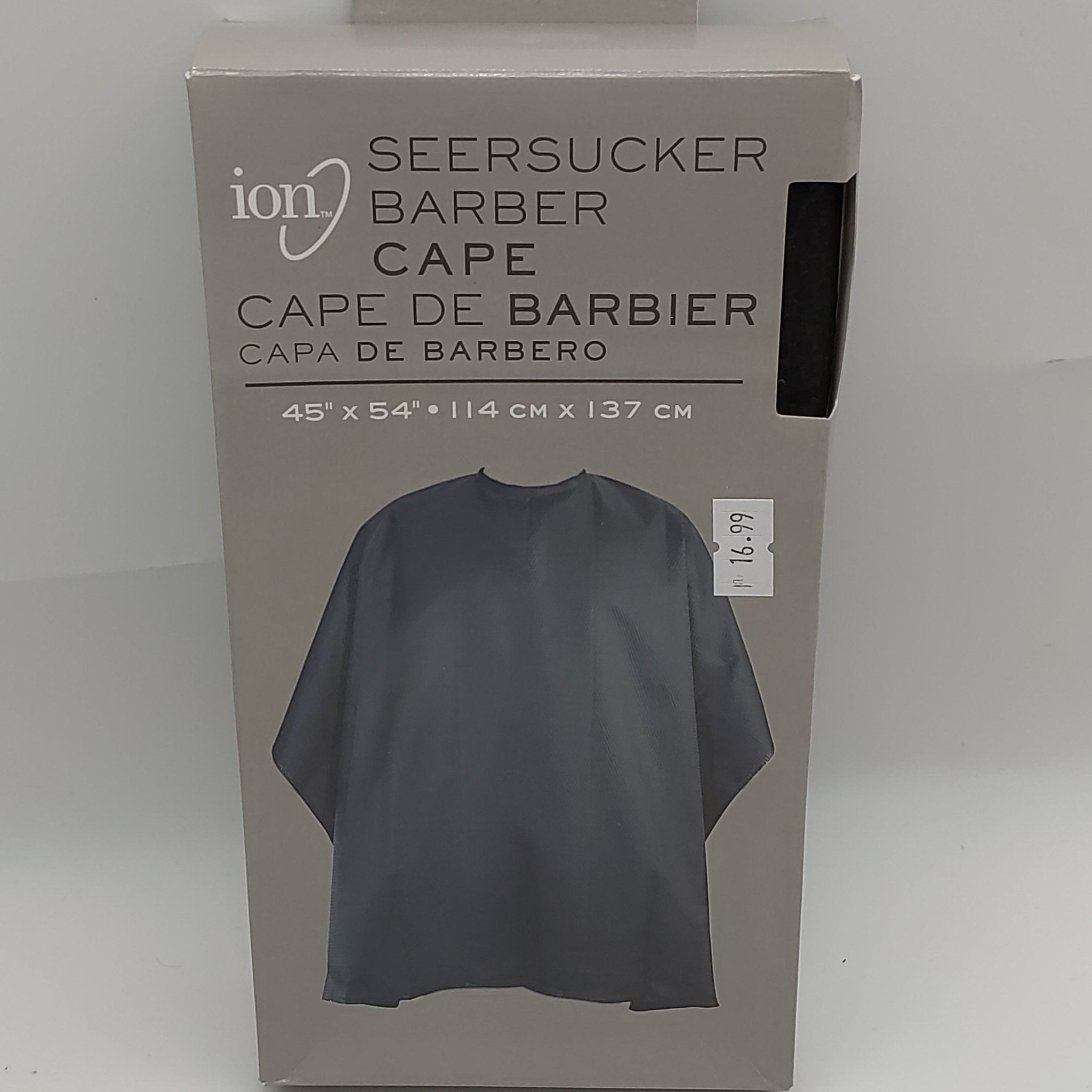 Ion Seersucker Barber Cape 45" x 54" / 14cm x 137cm, Black
