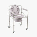 Iron Medical Wheeled Commode Chair Matte Grey