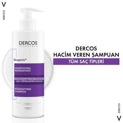 Vichy Dercos Neogenic: Hair Thickening Shampoo for Hair Loss & Density | Volumizing, Paraben-Free, Hypoallergenic, Dermatologist Tested