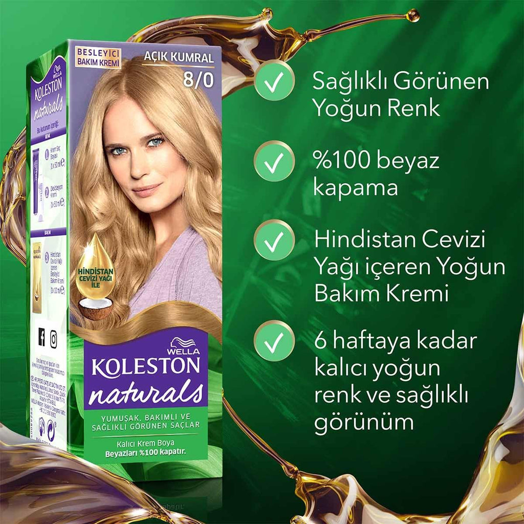 Wella Koleston Naturals Hair Dye - Long-Lasting Color with Coconut Oil