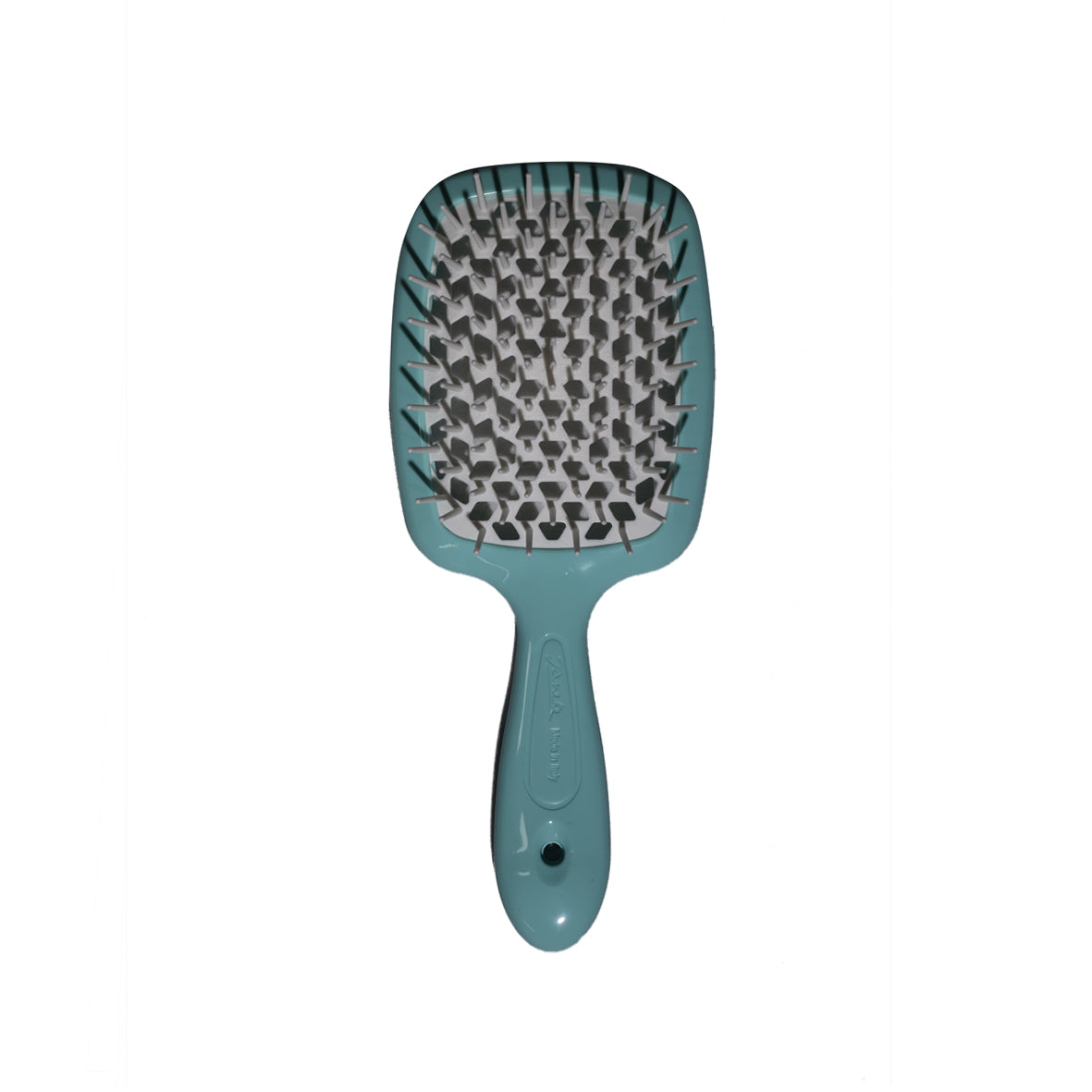 Janeke Superbrush Detangling Hair Brush Turquoise & White