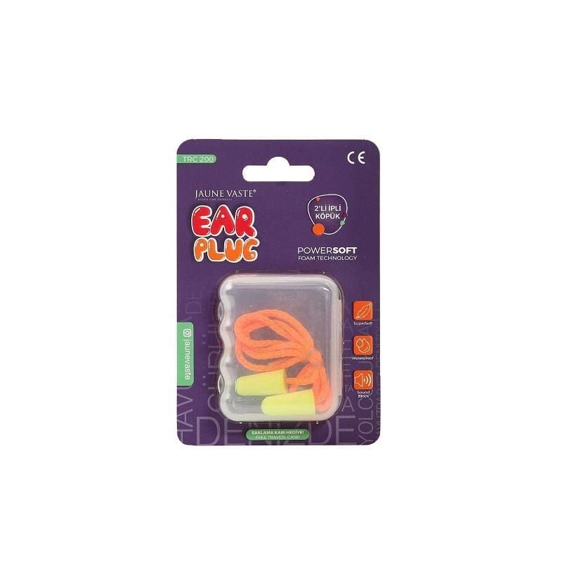 Jaune Vaste Corded Foam Earplugs for Noise Reduction 2 Pairs