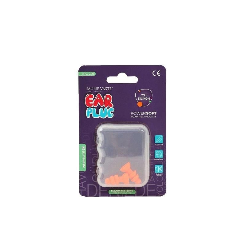 Jaune Vaste Silicone Earplugs for Noise Reduction 2 Count