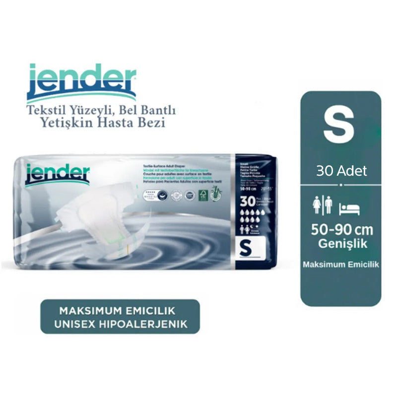 Jender Adult Diapers with Waist Bands Small 30 Count