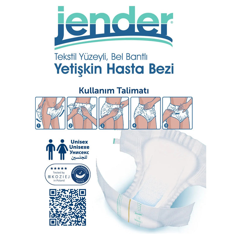 Jender Belted Adult Diapers for Secure Comfort Large 30 Count