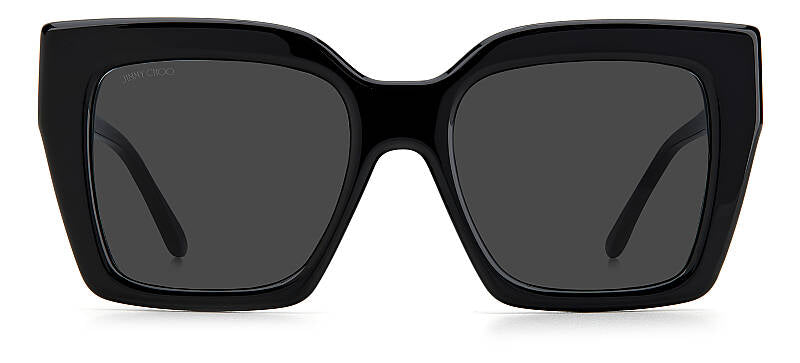 Jimmy Choo Eleni/G/S Square Black Women's Sunglasses 53mm