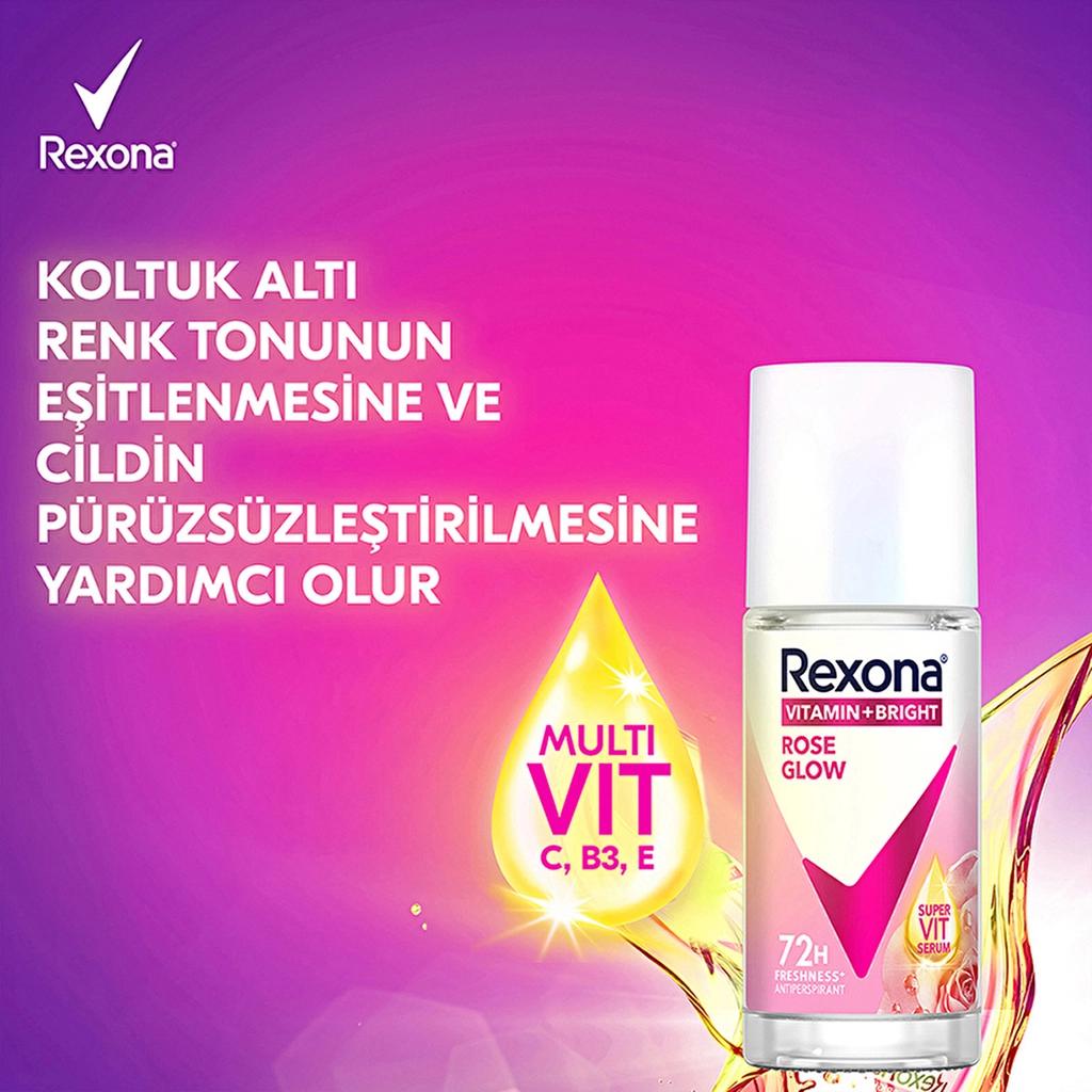 Rexona Rose Glow Vitamin + Bright Roll-On Deodorant 45 ml