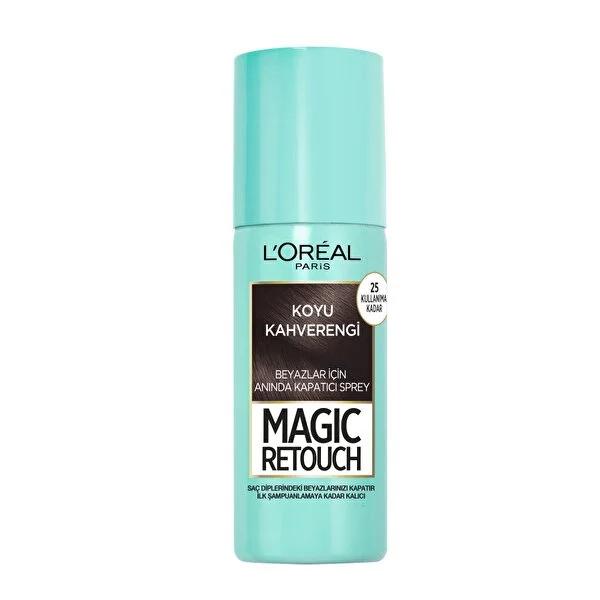 L'Oréal Paris Magic Retouch Hair Touch-up Spray - 02 Brun, Quick Root Concealer for Grey Hair, 2.54 fl oz