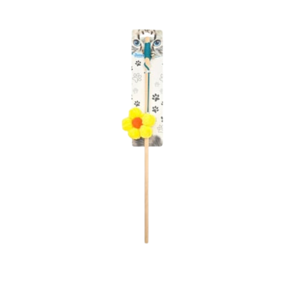 Jooys Velvet Sunflower Cat Teaser Wand for Active Play