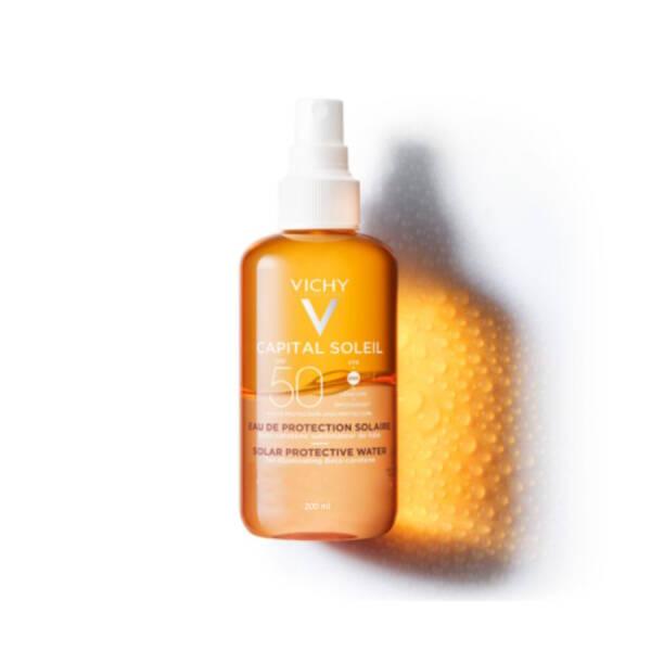 Vichy Capital Soleil Solar Protective Water SPF50 Sunscreen Spray - Water-Resistant, Antioxidant-Rich, SPF50 Protection