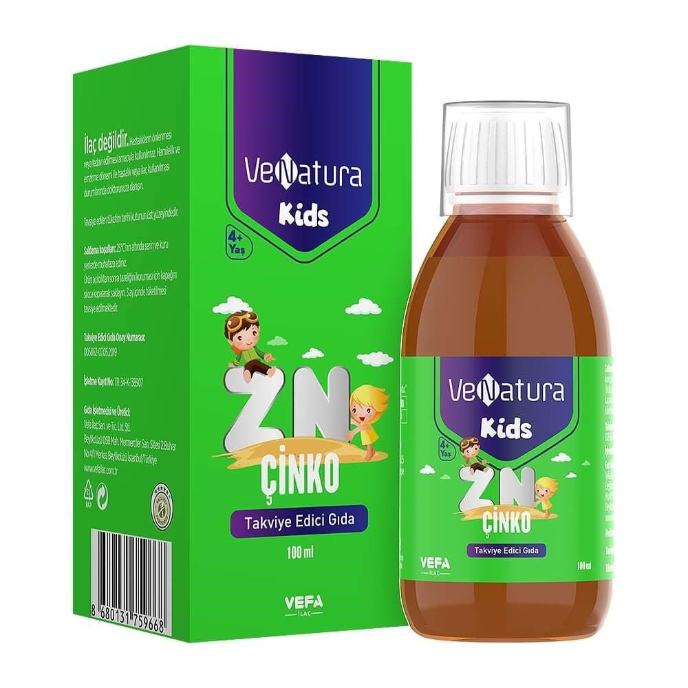 VeNatura Kids Zinc Supplement - 3.38 fl oz, Gluten-Free, Vegan Liquid Zinc for Children Aged 4-10