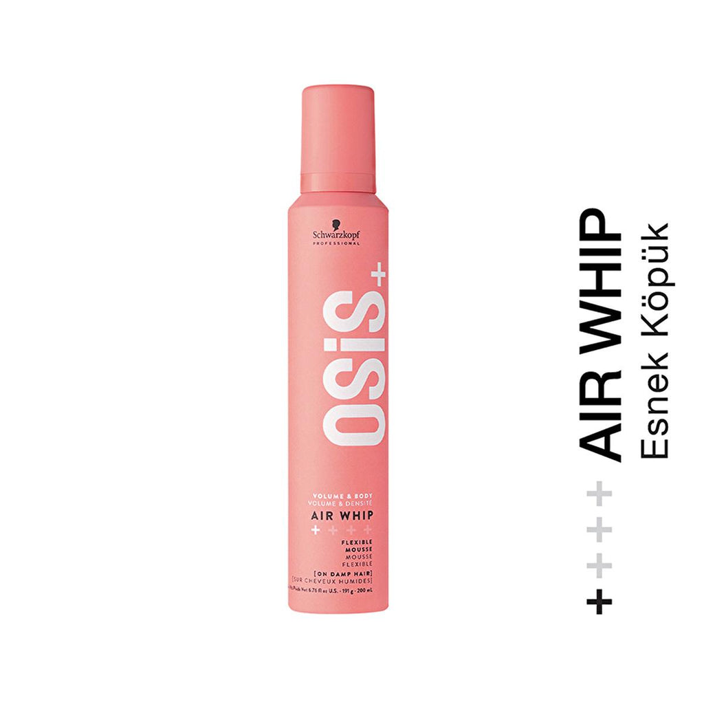 Osis Hair Styling Mousse - Air Whip 200ml - Flexible Hold, Heat Damage Protection