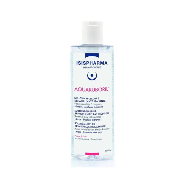 Isis Pharma Aquaruboril Micellar Cleansing Solution: Gentle & Fragrance-Free Makeup Remover for Sensitive Skin - No Rinse, 400ml