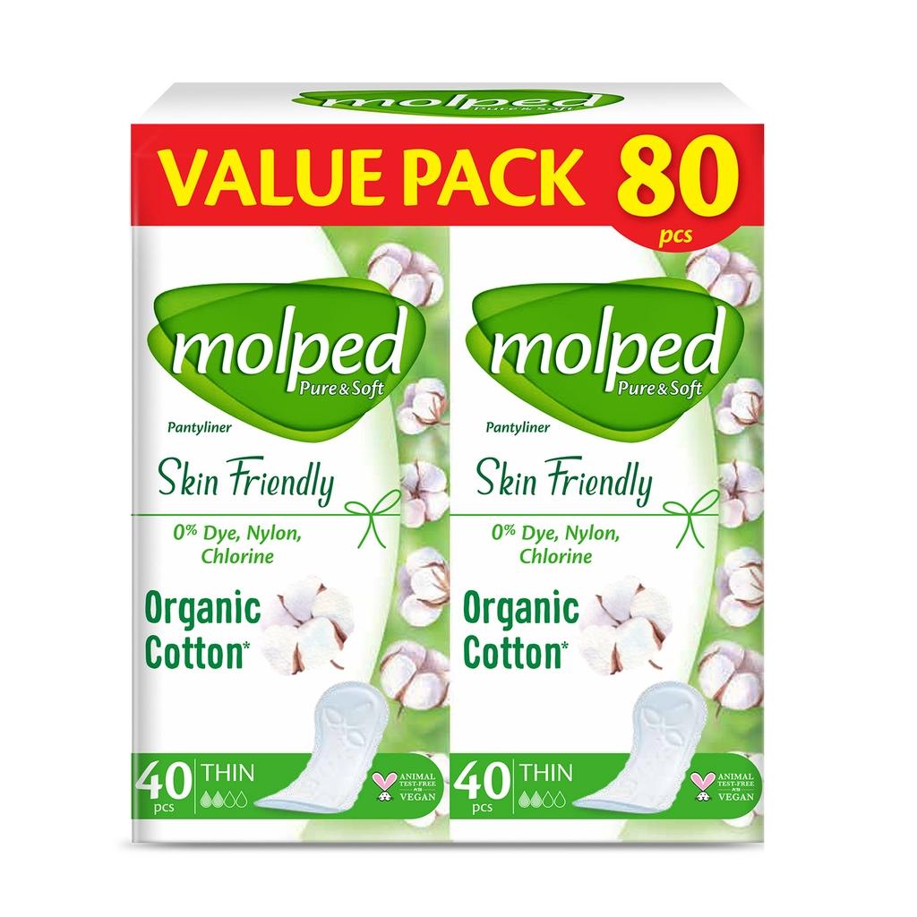 Molped Pure & Soft Ultra Thin Daily Liners 80 Count
