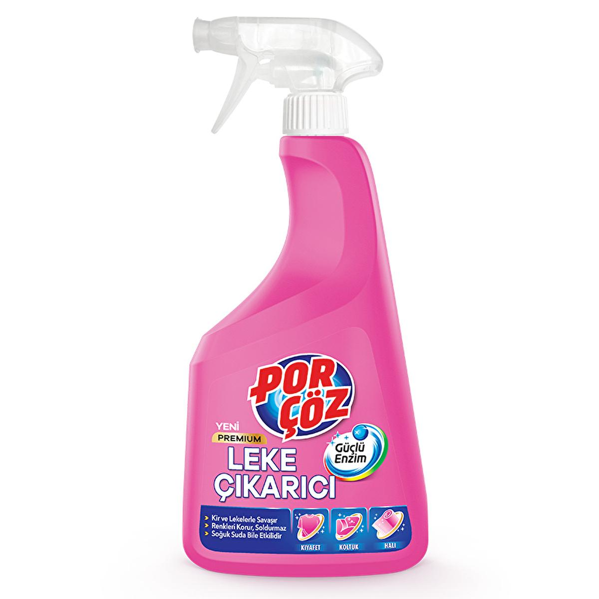 Porçöz Premium Stain Remover Spray 750ml - Enzyme-Based, Color-Safe Laundry Solution