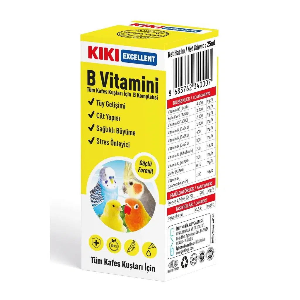 Kiki Excellent B Vitamin Supplement for Caged Birds 25 ml