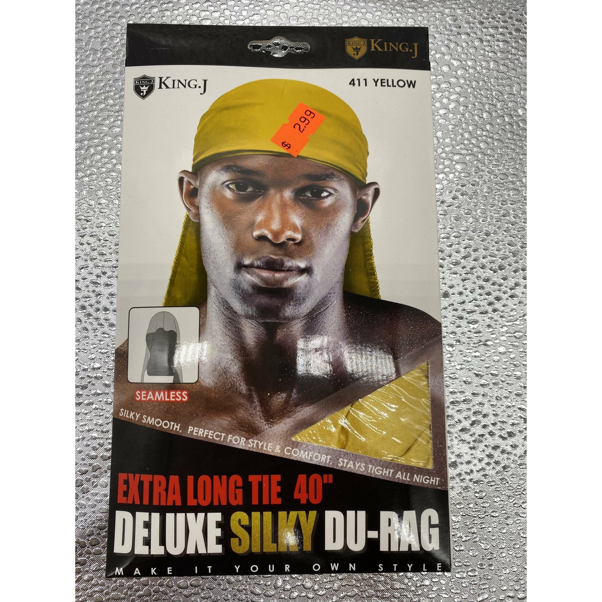 King J Extra Long Tie 40" Deluxe Silky Du-Rag