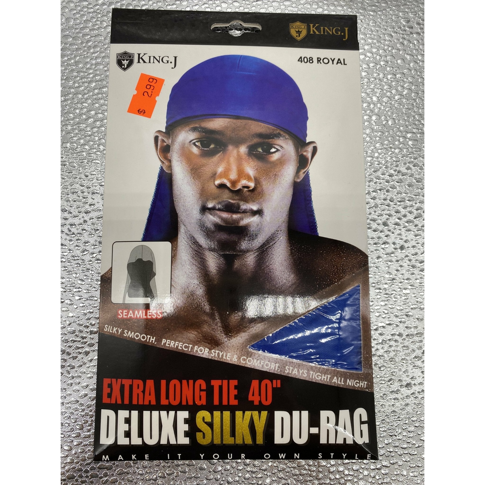 King J Extra Long Tie 40" Deluxe Silky Du-Rag