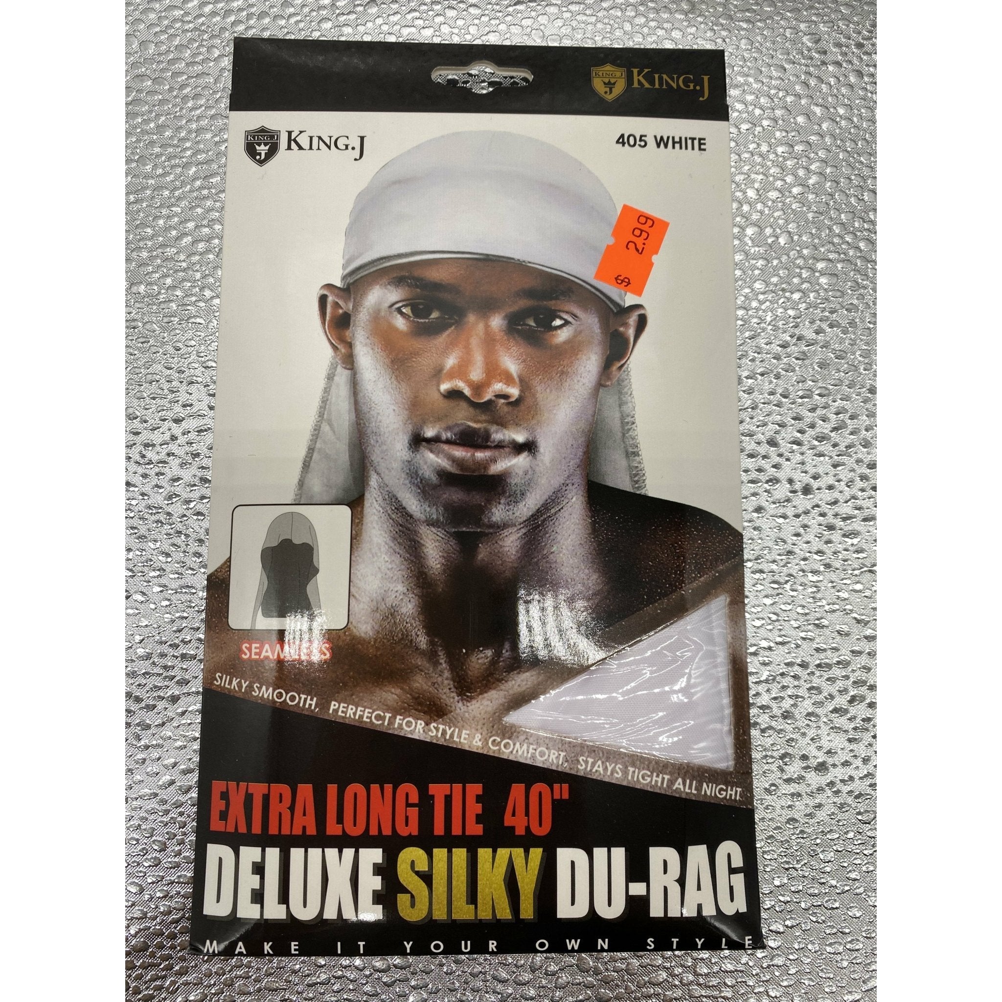 King J Extra Long Tie 40" Deluxe Silky Du-Rag