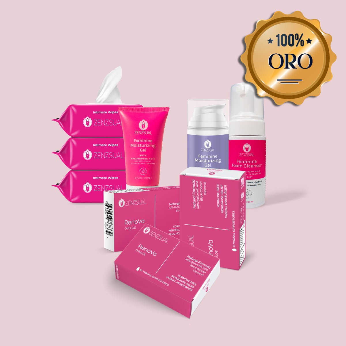 Kit RENOVA V ORO — Alivio completo para la resequedad íntima