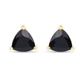 0.70 Carat Genuine Black Sapphire 14K Yellow Gold Earrings