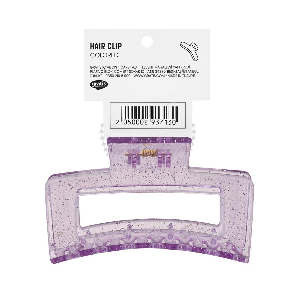 Eklips Rectangular Glitter Claw Clip in Purple, 1 pc