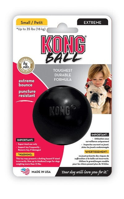 KONG Extreme Ball Ultra Durable Rubber Fetch Toy Small