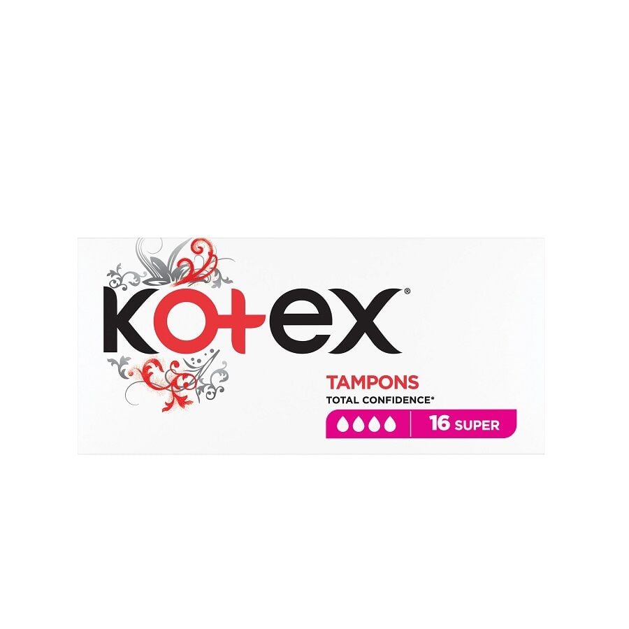 Kotex Super Tampons for Heavy Flow Protection 16 Count